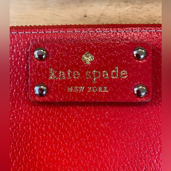 Kate Spade New York "Soffiano" Solid Red Leather Zip Around Wallet! - Picture 9 of 16